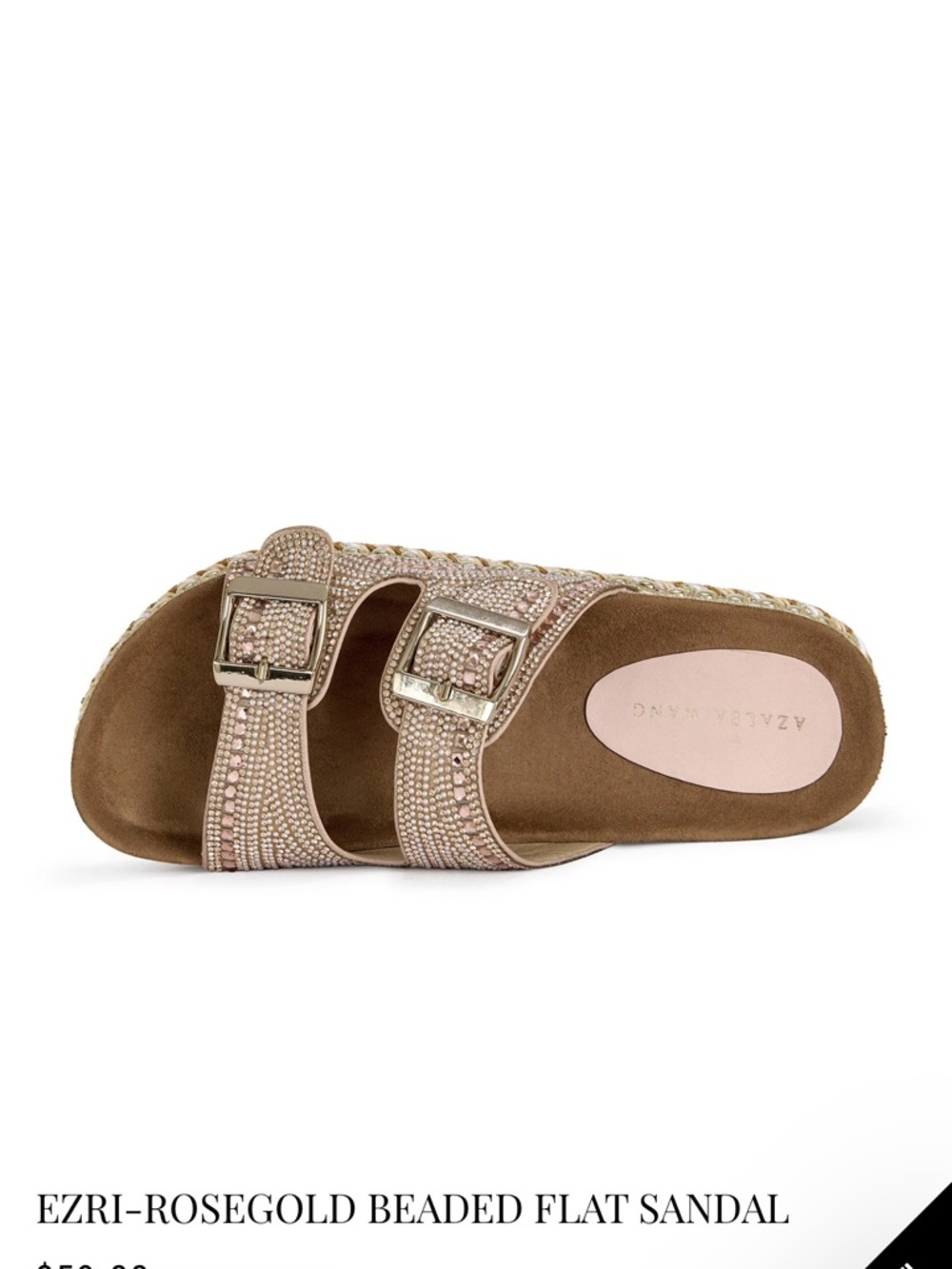 Azalea Wang size 10 Sparkling Rose Gold Double-Buckle Platform Sandal - Picture 7 of 8